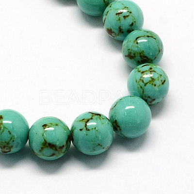 Dyed Synthetic Turquoise Gemstone Bead Strands TURQ-R032-8mm-XSS10-1