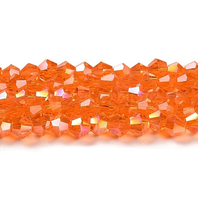 Transparent Electroplate Glass Beads Strands GLAA-F029-4mm-A11-1