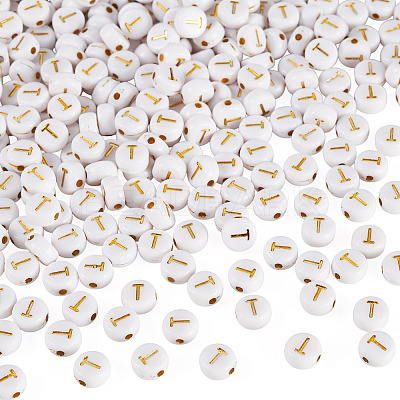 500Pcs Plating Acrylic Beads PACR-TADJ0001-01T-1