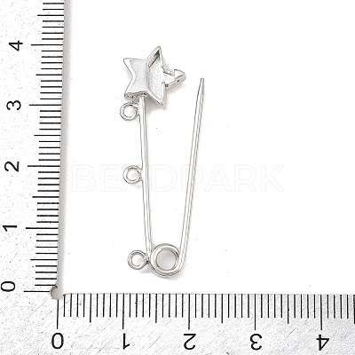 Star Brass Brooch Findings KK-Z132-01P-02-1