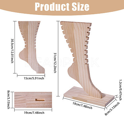 Wooden Anklets Display Stands ODIS-WH0025-224B-1