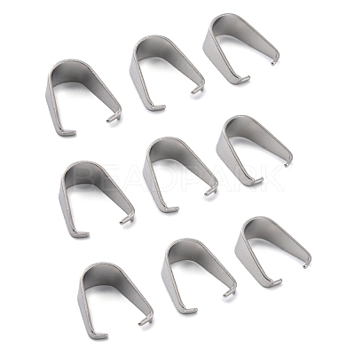 Tarnish Resistant 304 Stainless Steel Snap on Bails STAS-R048-13x9mm-1