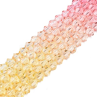 Gradient Color Baking Paint Glass Bead Strands LS-DGLA-A039-T4mm-A02-1
