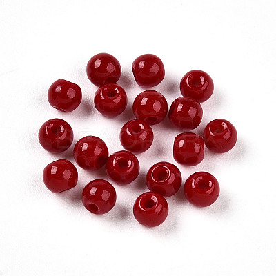 Opaque Solid Color Glass Beads GLAA-N007-4mm-A07-1