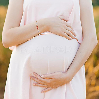Adjustable Natural Rose Quartz & Aquamarine & Moonstone & Rhodonite Round Beaded Slider Bracelets for Healthy Pregnancy Gift FS-WG14B1D-01-1
