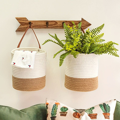 Woven Cotton Storage Baskets AJEW-WH20054-010A-1