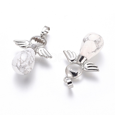 Natural Howlite Pendants G-J386-G14-1