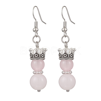 Baking Paint Imitation Jade Glass Dangle Earrings EJEW-JE06619-03-1