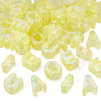 50Pcs 5 Styles UV Plating Rainbow Iridescent Acrylic Beads OACR-TA0004-67B-1