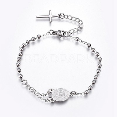 Tarnish Resistant 201 Stainless Steel Charm Bracelets LS-BJEW-P258-15P-1