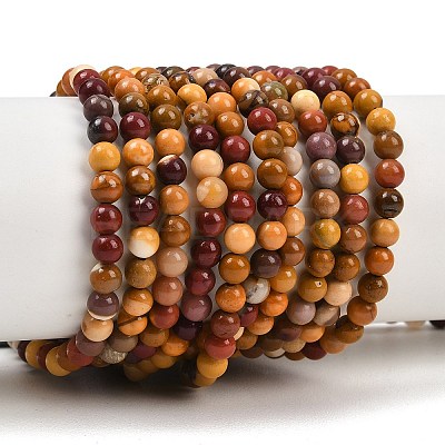 Round Natural Mookaite Beads Strands G-F216-4mm-19-1