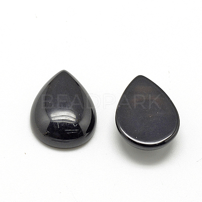 Natural Black Stone Cabochons X-G-R417-13x18-46-1