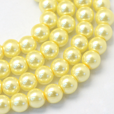 Baking Paint Pearlized Glass Pearl Round Bead Strands HY-Q003-6mm-22-1