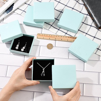 6Pcs Square Cardboard Necklace Box CBOX-YW0001-05D-1