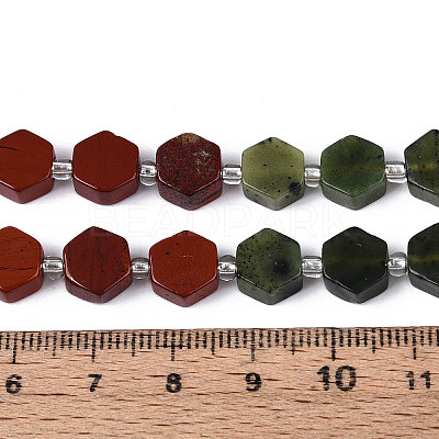 Natural Canada Jade & Red Jasper & Rainbow Moonstone Beads Strands G-T144-17B-01-1