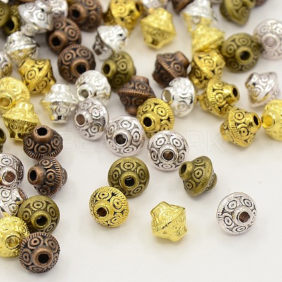 Tibetan Style Bicone Spacer Beads TIBEB-X0003-NR-1