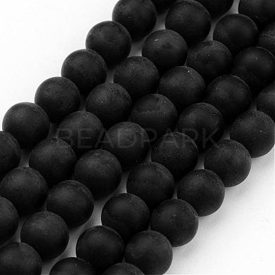 Frosted Glass Bead Strands GLAA-G016-8mm-02-1