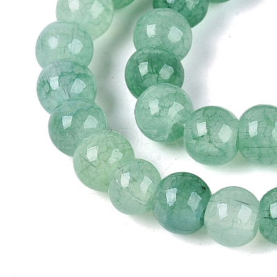 Ombre Effect Dyed Crackle Glass Beads Strands GLAA-Q106-01A-B04-1
