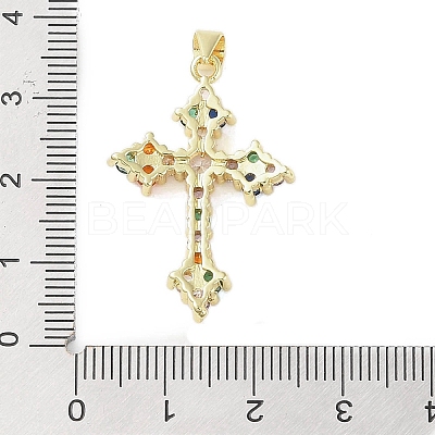 Golden Brass with Random Color Glass Pendants KK-A209-05B-G-1