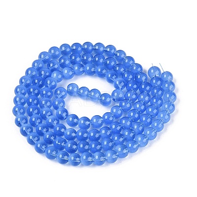 Transparent Glass Imitation Cat Eye Beads Strands GLAA-Q110-01B-04-1