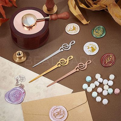 3Pcs 3 Colors Stainless Steel Sealing Wax Mixing Stirrers STAS-UN0040-10-1