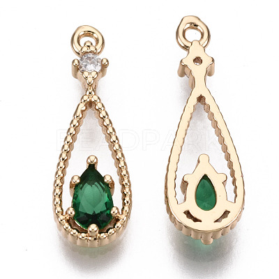 Brass Micro Pave Cubic Zirconia Pendants KK-R111-003-A01-1