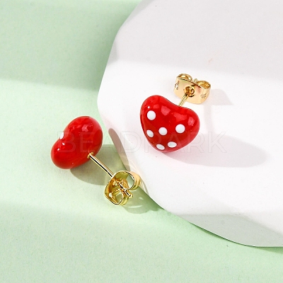 Brass Micro Pave Cubic Zirconia Stud Earrings LS-EJEW-D328-01G-03-1