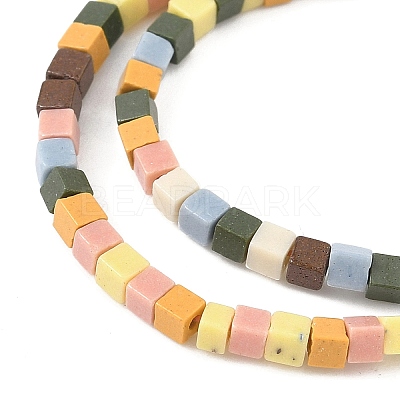 Handmade Porcelain Imitation Lava Rock Beads Strands PORC-A029-04-1