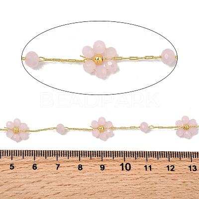 Brass Flower Link Chains CHC-H114-08G-01-1