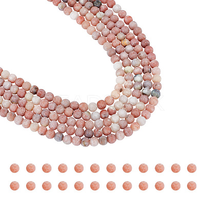5 Strands Natural Marble and Sesame Jasper/Kiwi Jasper Beads Strands G-NB0004-42-1
