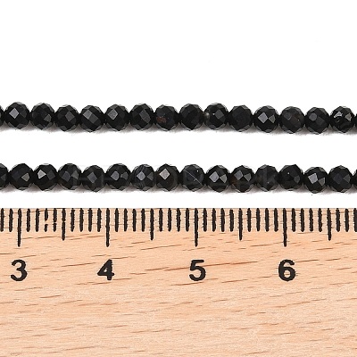 Natural Dyed & Heated Black Onyx Beads Strands G-A129-3mm-25-1