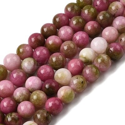 Natural Dyed White Jade Beads Strands G-M402-C03-28-1