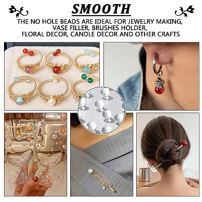 100Pcs Natural Quartz Sphere Beads G-NB0005-51A-1