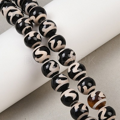 Tibetan Style dZi Beads Strands G-G328-A11-10mm-1