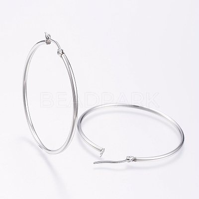 Tarnish Resistant 304 Stainless Steel Big Hoop Earrings EJEW-F105-05P-1