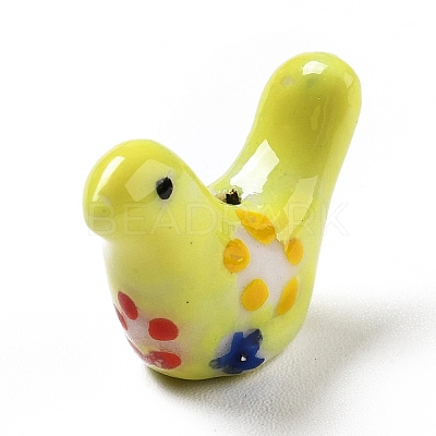 Handmade Printed Porcelain Beads X-PORC-F005-04E-1