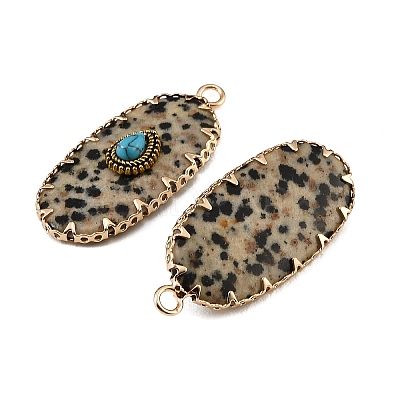 Natural Dalmatian Jasper & Synthetic Turquoise Carved Pendants GG-CBA5963-02C-1