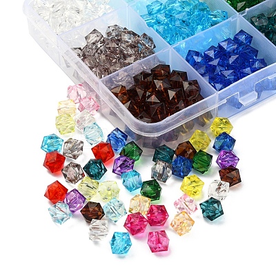 450Pcs 15 Colors Transparent Acrylic Beads TACR-YW0001-56-1