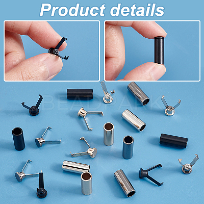 32 Sets 4 Colors Alloy Shoelace Protector Tips FIND-PH0010-37-1