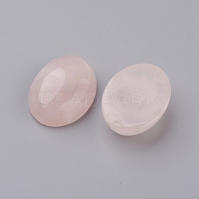 Natural Rose Quartz Flat Back Cabochons X-G-G741-18x25mm-21-1