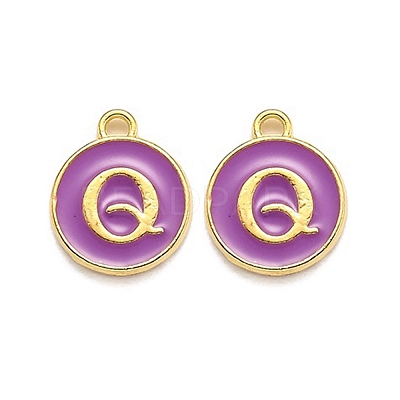 Golden Plated Alloy Enamel Charms ENAM-Q437-12Q-1