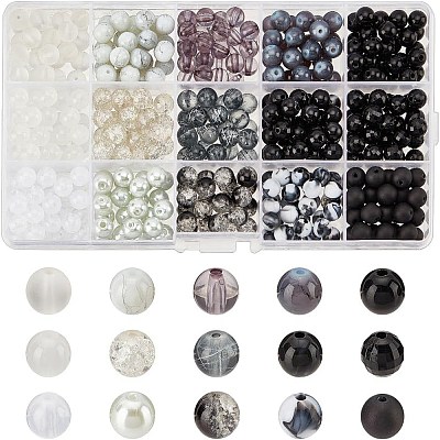 Acrylic & Glass Round Beads CCG-PH0001-03-1