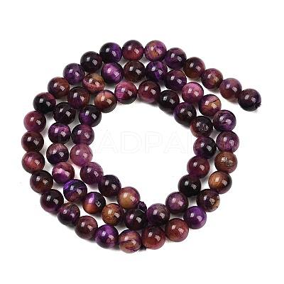 Grade AB Natural Tiger Eye Beads Strands G-F591-18-6mm-1