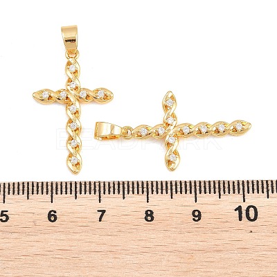 Easter Brass Micro Pave Clear Cubic Zirconia Pendants ZIRC-F148-14F-G-1