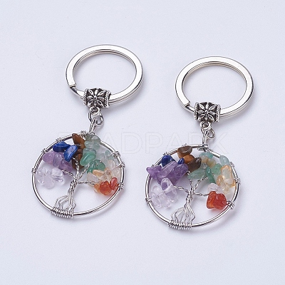Natural/Synthetic Mixed Stone Keychain KEYC-E023-03J-1