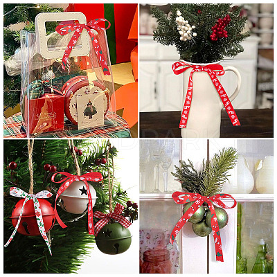 6Rolls 6 Styles Christmas Polyester Printed Ribbon OCOR-TA0003-43-1