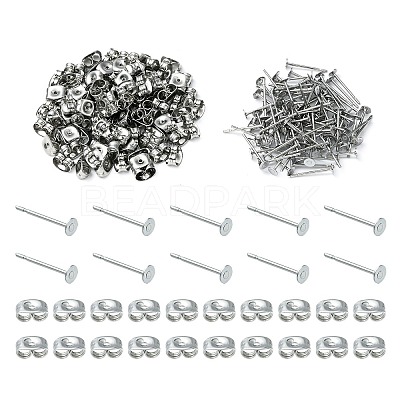100Pcs 304 Stainless Steel Stud Earring Findings STAS-YW0001-43G-1