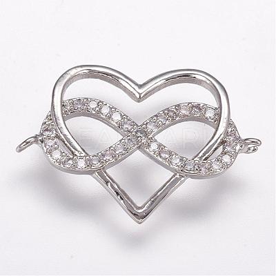 Brass Micro Pave Cubic Zirconia Links ZIRC-G095-43P-1