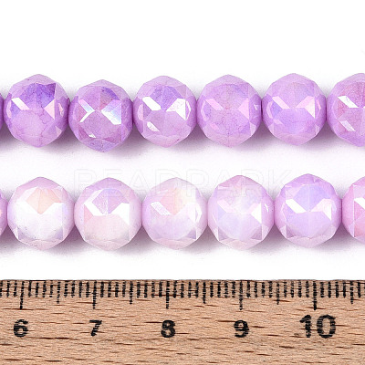 Anti-Tarnish Electroplate Glass Beads Strands GLAA-N010-10mm-07-1
