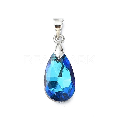 Electroplated Glass Pendants PALLOY-JF03062-1